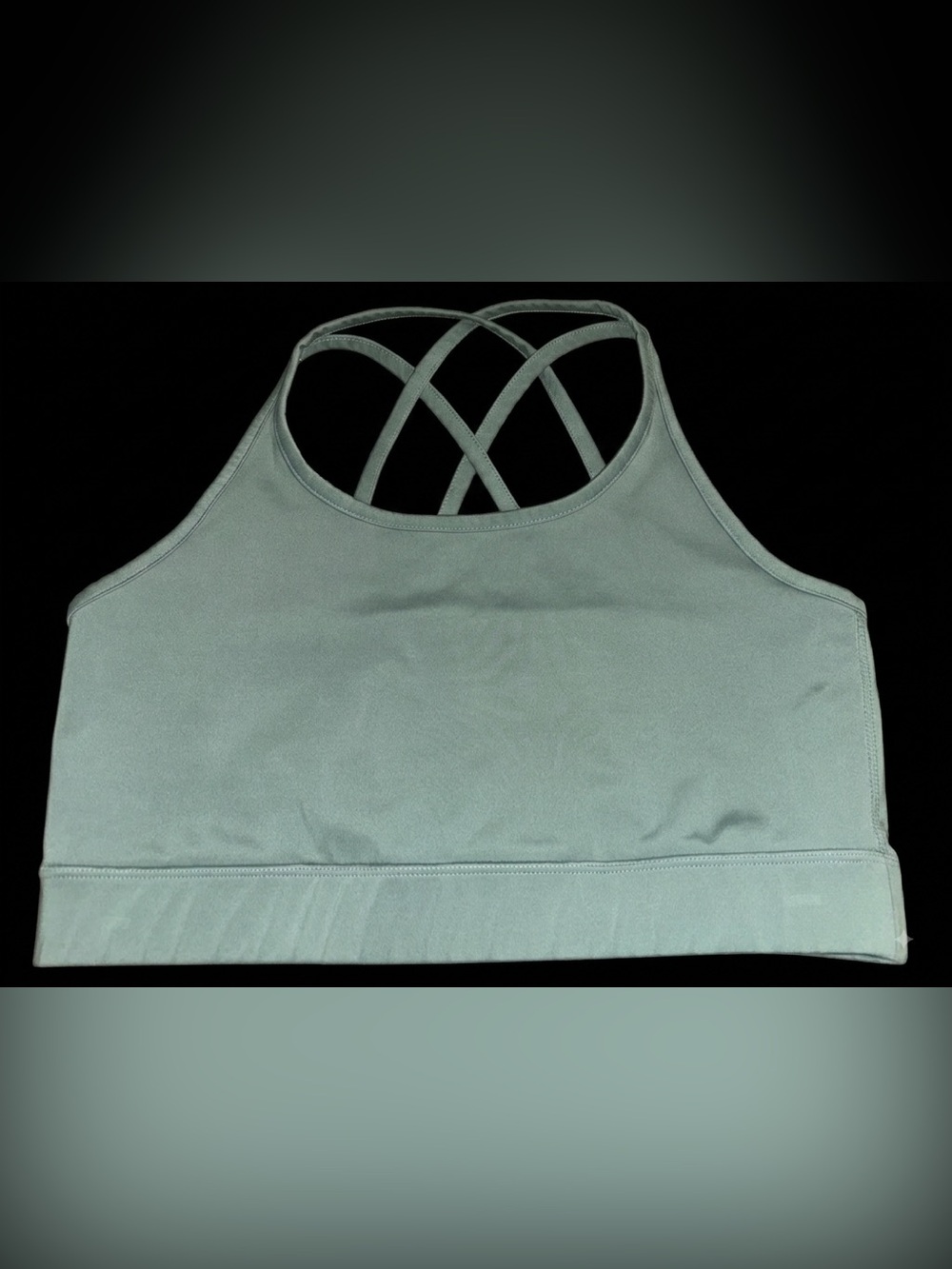 Threads 4 Thought ReActive High Neck Crisscross Sports Bra - Sage Green (M)
